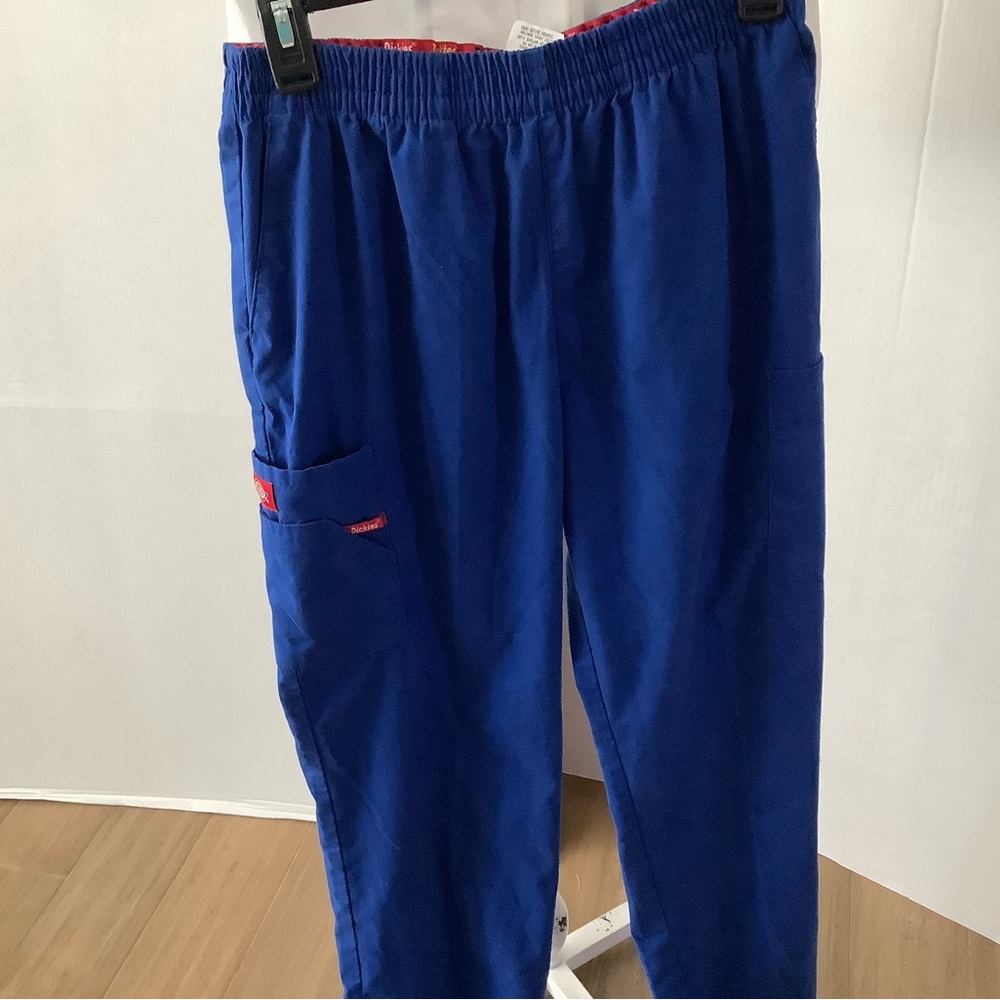 Dickies elastic waist scrubs pants color blue sz M - Picture 1 of 9
